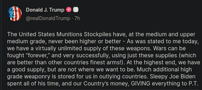 Out of munitions
